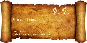 Vass Irma névjegykártya