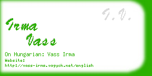 irma vass business card